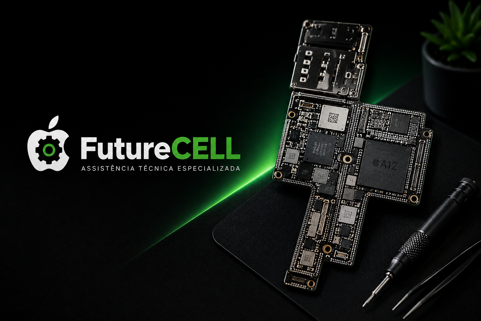 Smartphone sendo reparado